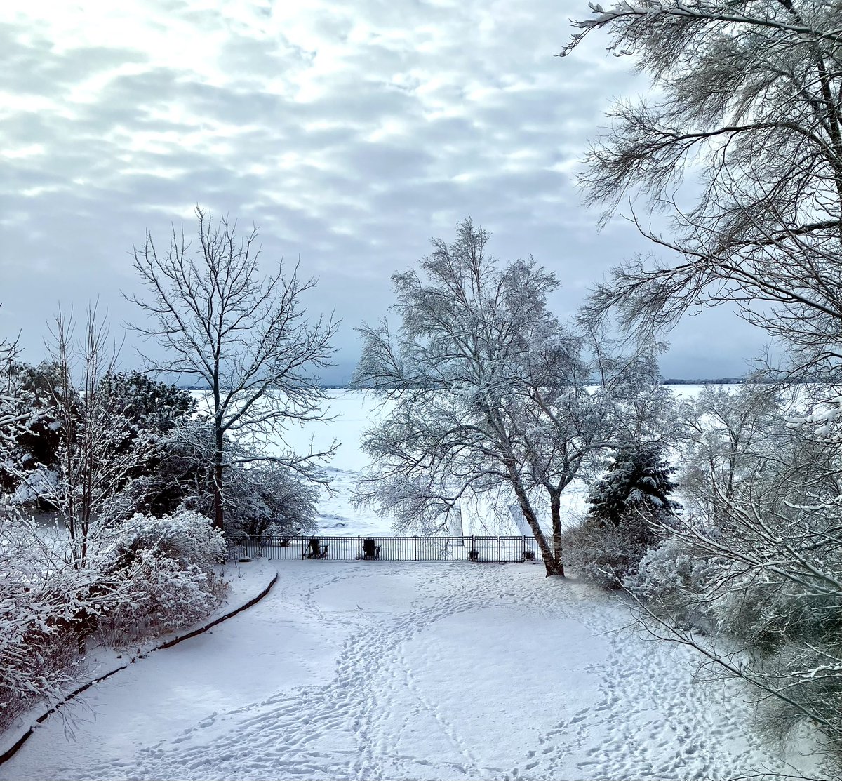 Beautiful snowy morning. The view from here #ygk on World Cancer Day