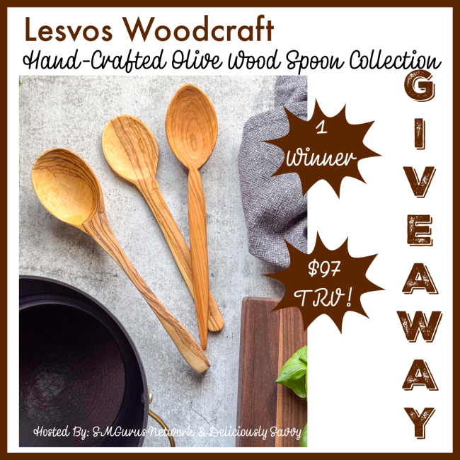 SilvieArmas's tweet image. Enter To Win The Lesvos Woodcraft Hand-Carved Olive Wood Spoon Collection Giveaway! 1 Winner  will win a trio of Hand-crafted Olive Wood Spoons from Lesvos Woodcraft! Ends 3/14 @DeliciouslySavv @lesvoswoodcraft #MySillyLittleGang
Enter Here --&amp;gt;
mysillylittlegang.com/2025/02/04/les…