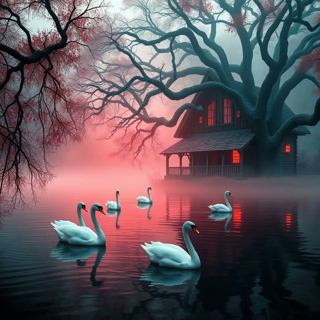 Baumhaus am See in düsterer Atmosphäre...