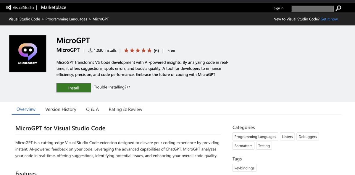 Micro_GPT's tweet photo. 🚀 MicroGPT is revolutionizing coding in VS @code!

1,000+ devs have already installed our AI-powered agent, making coding faster, smarter, & more efficient.

🔍 Real-time insights
✅ Spot errors instantly
⚡ Boost code quality

Join the future of coding! Download now: https://t.co/Ke95wOSHFO