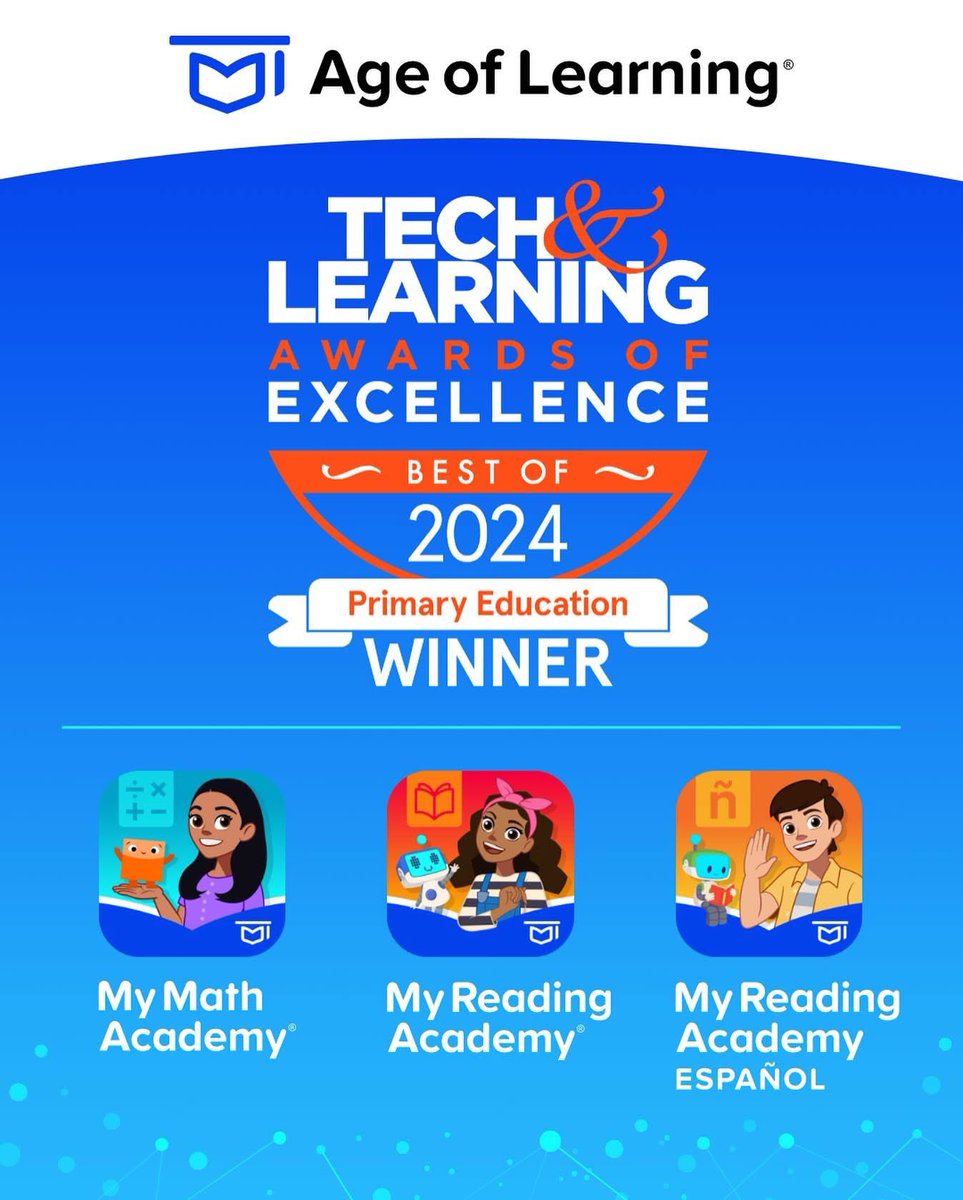 Excited to see our efforts to design learning that kids love being recognized by Tech &amp; Learning!! 🎉🥇💪🏼

Let’s chat about how we get outcomes that educators love!

<a href="/AgeofLearning/">Age of Learning</a> 
<a href="/UTtechweek/">UtahTechWeek</a> 
<a href="/Tech_moms_ut/">Tech-Moms</a> 
@STEMUtah