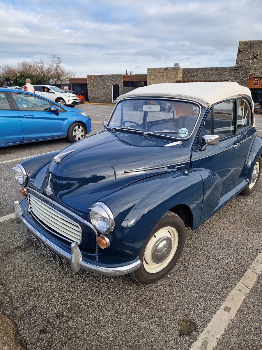 Taken the Moggy out for a spin and ended up in the pub. #morrisminor