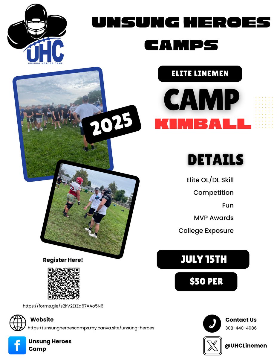Unsung Heroes (@uhclinemen) on Twitter photo We are back in Kimball for the 2025 summer with another Elite Linemen Skills camp. Kimball area, lets get to work! <a href="/kpslonghorns/">Kimball Public Schools</a> We are back in Kimball for the 2025 summer with another Elite Linemen Skills camp. Kimball area, lets get to work! <a href="/kpslonghorns/">Kimball Public Schools</a>
