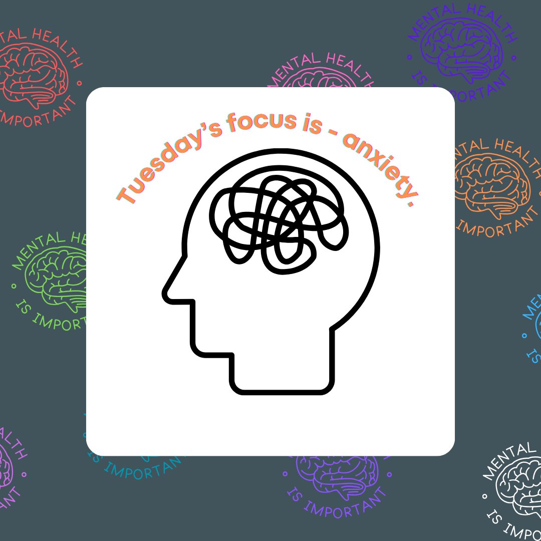 Tuesday’s focus is - anxiety.

What exactly is anxiety?

Anxiety is a feeling of fear, dread, and uneasiness. It might cause you to sweat, feel restless and tense, and have a rapid heartbeat. It is a normal reaction to stress.