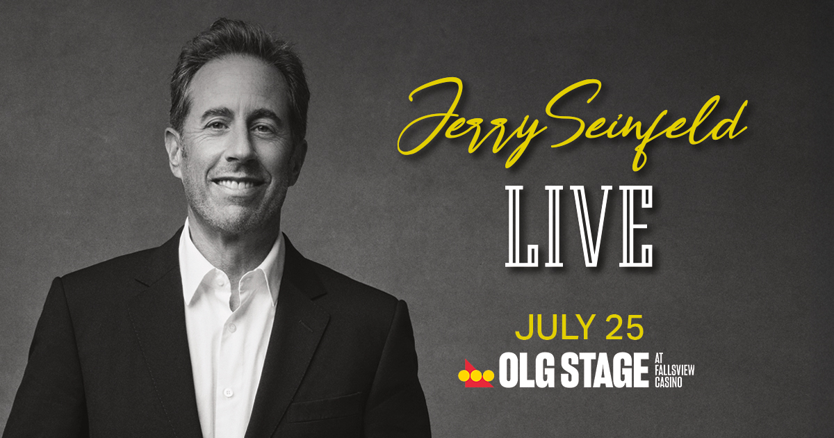 🎤 What’s the deal with amazing comedy? 🎉

The one and only Jerry Seinfeld is hitting the OLG Stage at Fallsview Casino LIVE for a night of legendary laughs! 🤣If you love stand-up, sarcasm, and observations about cereal, you need to be there.

👉July 25 – Jerry Seinfeld LIVE