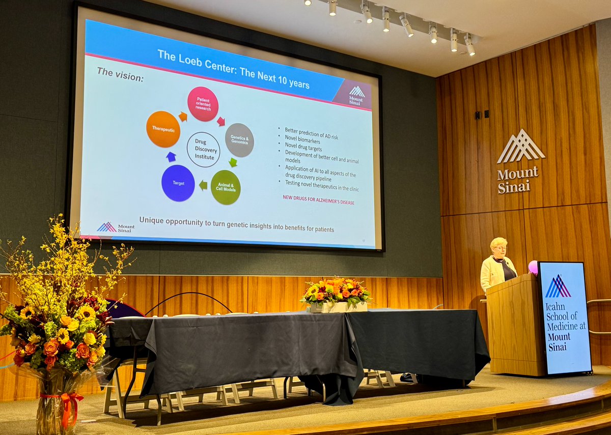 Today, Dr. Alison Goate, Director of the Ronald M. Loeb Center for Alzheimer's Disease, opened the Center’s 10th Anniversary Symposium with a look at where we are today in #AlzheimersResearch, the past decade of the Center's growth—and an inspiring vision for the next 10 years.