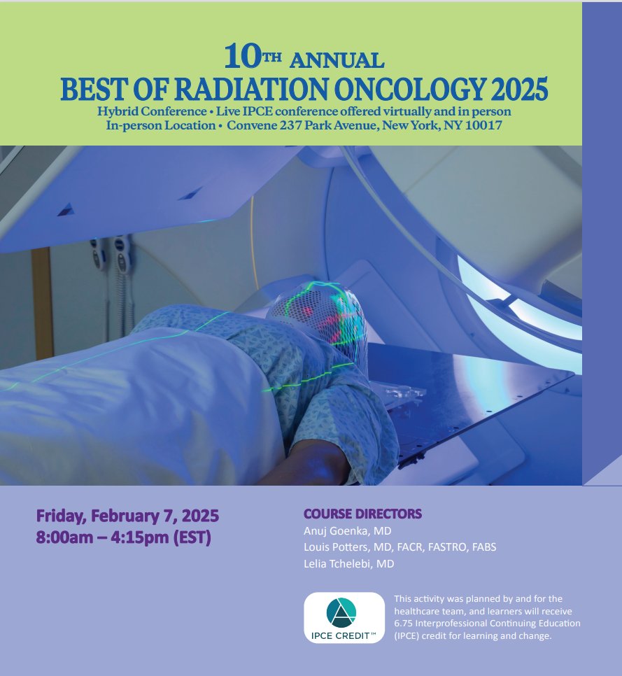 Leila Tchelebi (@leilatchelebi) on Twitter photo In honor of #WorldCancerDay2025, register to learn all about the latest updates in #RadOnc from the world's leading experts at the <a href="/NorthwellHealth/">Northwell Health</a> Best of Rad Onc conference 2025 THIS Friday in #NYC and virtually! <a href="/AnujGoenkaMD/">Anuj Goenka MD</a> <a href="/PottersMD/">Louis Potters, MD</a>
cmetracker.net/NORTHWELL/Publ… In honor of #WorldCancerDay2025, register to learn all about the latest updates in #RadOnc from the world's leading experts at the <a href="/NorthwellHealth/">Northwell Health</a> Best of Rad Onc conference 2025 THIS Friday in #NYC and virtually! <a href="/AnujGoenkaMD/">Anuj Goenka MD</a> <a href="/PottersMD/">Louis Potters, MD</a>
cmetracker.net/NORTHWELL/Publ…