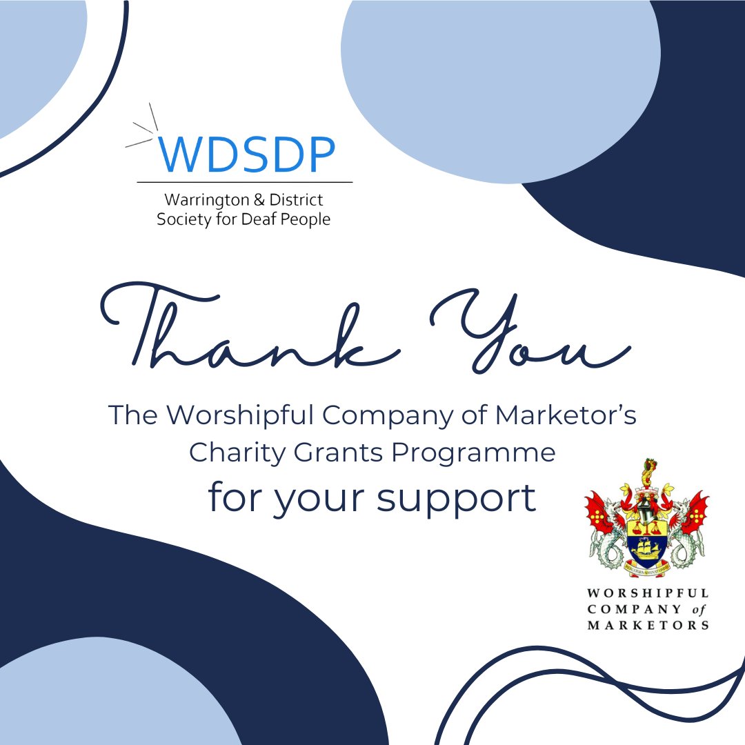 We are so happy to announce that we were successful in receiving a grant from The Worshipful Company of Marketors to support us with our marketing project!

This grant will allow us to expand our outreach and grow the types of services we deliver.

#grant #marketing #deaf