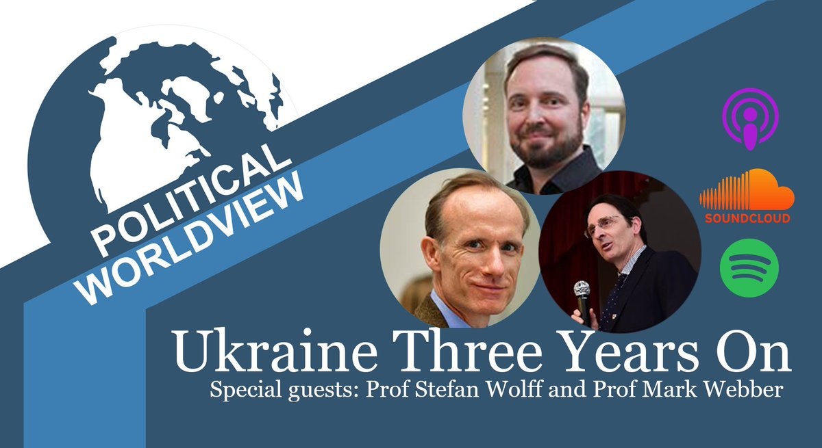 Political WorldView (@polworldview) on Twitter photo 🚨We're back! Our first episode of 2025 out now.🚨 This time host <a href="/adamjamesquinn/">Adam Quinn</a> is joined by <a href="/stefwolff/">Stefan Wolff</a> and <a href="/MarkAlanWebber/">Mark Alan Webber</a> to take stock of the Russian war on #Ukraine, three years after it began. Its origins, its impact, and how it may end.
👇Audio links in thread below.👇 🚨We're back! Our first episode of 2025 out now.🚨 This time host <a href="/adamjamesquinn/">Adam Quinn</a> is joined by <a href="/stefwolff/">Stefan Wolff</a> and <a href="/MarkAlanWebber/">Mark Alan Webber</a> to take stock of the Russian war on #Ukraine, three years after it began. Its origins, its impact, and how it may end.
👇Audio links in thread below.👇