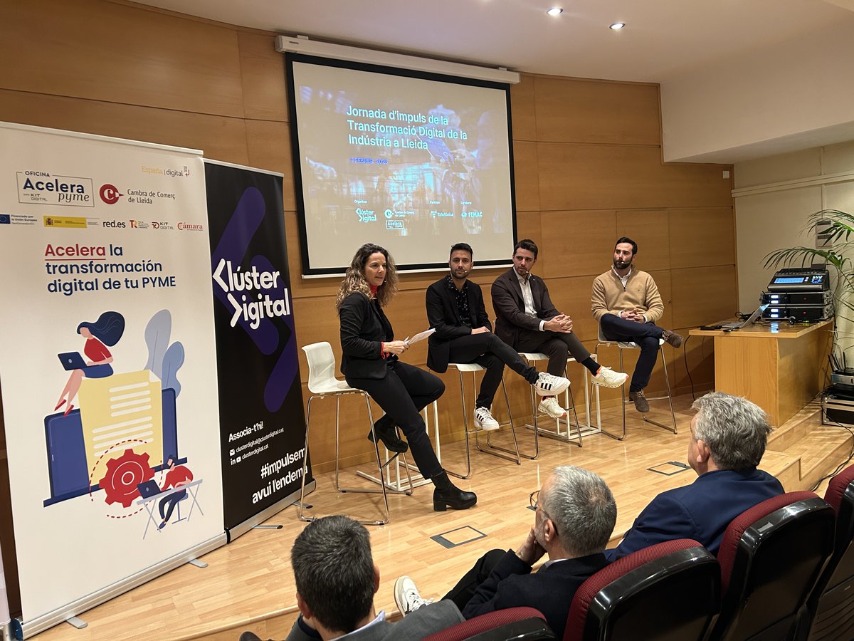 Cambra Comerç Lleida (@cambralleida) on Twitter photo Hem celebrat la Jornada d’Impuls a la Transformació Digital de la Indústria a Lleida amb <a href="/Cluster_Digital/">Clúster Digital</a>!
Amb <a href="/FEMAC_CAT/">Cluster FEMAC</a> i <a href="/Telefonica/">Telefónica</a>, hem debatut sobre reptes i oportunitats de la digitalització amb experts de les empreses: <a href="/Geprom_industry/">Geprom I Part of Telefónica Tech</a>, <a href="/bigbangtech_es/">BIG BANG TECH AGENCY</a> i <a href="/GrupoSalto/">Group Saltó</a> Hem celebrat la Jornada d’Impuls a la Transformació Digital de la Indústria a Lleida amb <a href="/Cluster_Digital/">Clúster Digital</a>!
Amb <a href="/FEMAC_CAT/">Cluster FEMAC</a> i <a href="/Telefonica/">Telefónica</a>, hem debatut sobre reptes i oportunitats de la digitalització amb experts de les empreses: <a href="/Geprom_industry/">Geprom I Part of Telefónica Tech</a>, <a href="/bigbangtech_es/">BIG BANG TECH AGENCY</a> i <a href="/GrupoSalto/">Group Saltó</a>