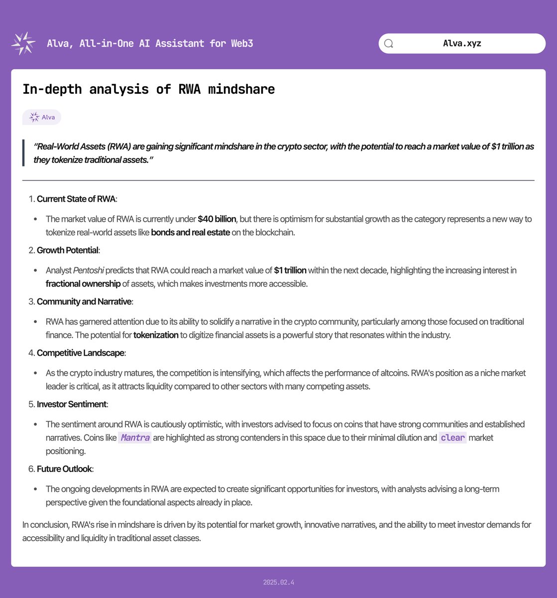 @_kaitoai #RWA are gaining significant mindshare in the crypto sector, with the potential to reach a market value of $1 trillion as they tokenize traditional assets.