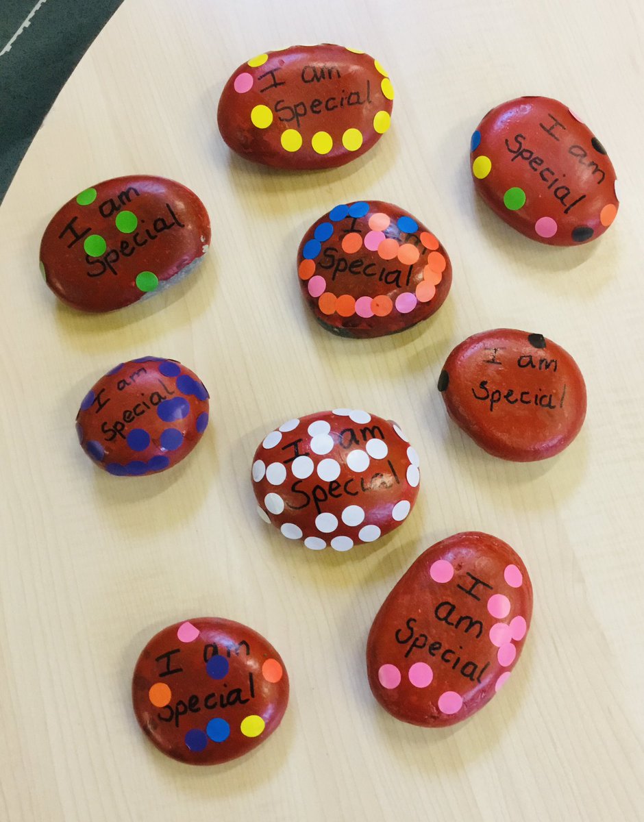 #SJCNursery
We have been celebrating Children’s Mental Health week.
Today we have decorated pebbles which read,
“I am special.”