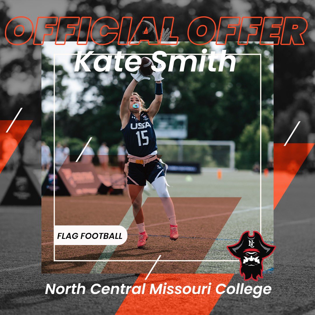 Erin_Smith77's tweet photo. First college offer for flag football! So proud of Kate’s dedication and excited for what’s ahead!🤩 https://t.co/6iRJMWZKFg