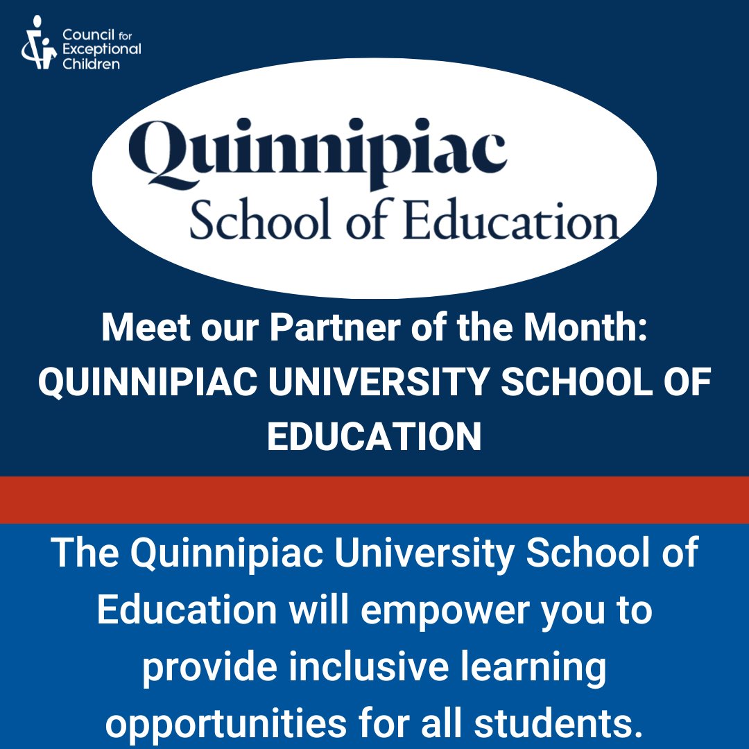 Meet our Partner of the Month: Quinnipiac University School of Education. The Quinnipiac University School of Education will empower you through a unique suite of graduate degree offerings in special education and beyond.

qu.edu/information-re…