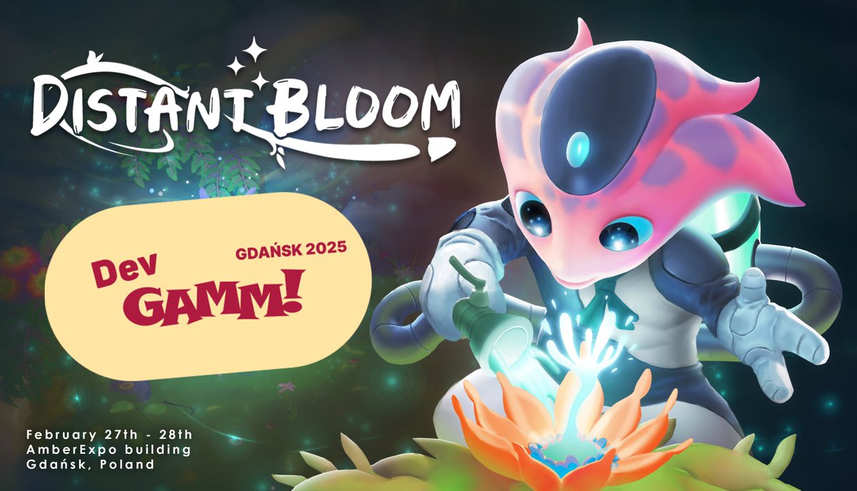 Together with our publisher, <a href="/AuroraPunks/">Aurora Punks</a>, we've been invited to showcase Distant Bloom at <a href="/DevGAMM/">DevGAMM</a> Gdańsk 2025, taking place on February 27 and 28 🎮🌱🌟

Follow the event here
devgamm.com/gdansk2025/

#DevGAMM #cozygames #indiegames #indiedev #gamingpc
<a href="/Felibeni/">Alexander Benitez</a> <a href="/kindabrave_ent/">KindaBraveEntertainment</a>