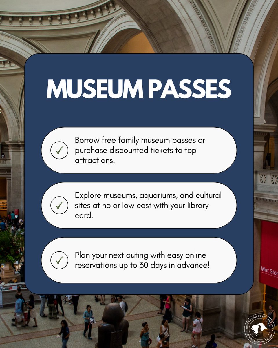RivFreeLibrary's tweet photo. Your library card = endless possibilities! ๐๐ From books & newspapers to free events & digital resources, itโs all yours with a Riverhead Free Library card.
Sign up today and start exploringโfree! ๐
#GetYourLibraryCard #LibraryBenefits #RiverheadFreeLibrary https://t.co/GymYPZ9Epu