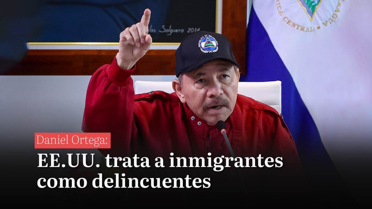 💥🇳🇮 Daniel Ortega, Co-presidente d Nicaragua, denunció que EE.UU. criminaliza a los inmigrantes, acusándolos sin pruebas d narcotráfico y violando sus derechos humanos, en su intervención en la XII reunión dl ALBA-TCP

<a href="/db_nicaragua/">BARRICADA - Nicaragua</a>
<a href="/CsarLogon2504/">César López González</a>
#UnidosEnVictorias 
Fuente: JP+