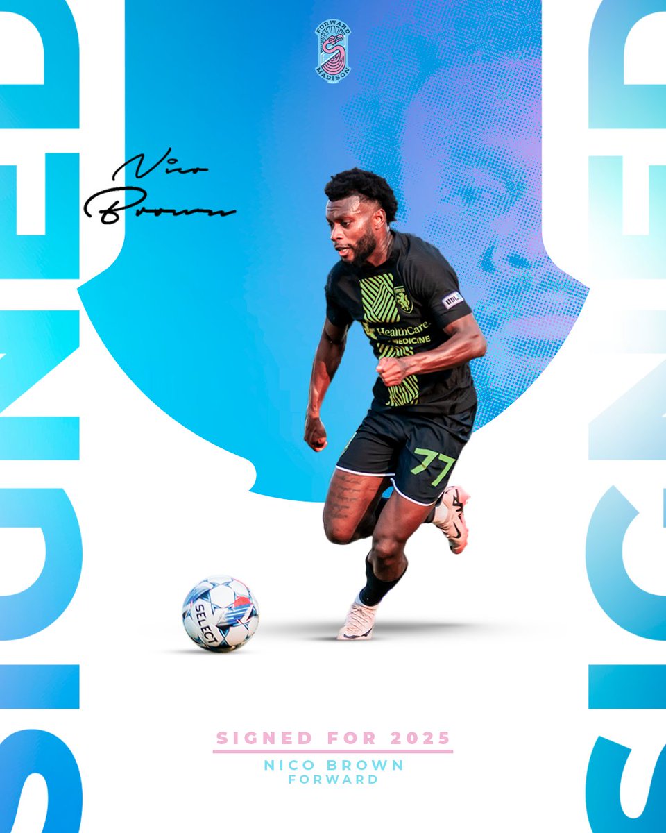Forward Madison FC has acquired Forward, Nico Brown, on a one year loan from Lexington SC. 👊 

😼 Maryland Bobcats
⛰️ Greenville Triumph
🐎 Lexington SC 

📰 Read up on Nico's full career highlights here: forwardmadisonfc.com/news/2025/02/0…