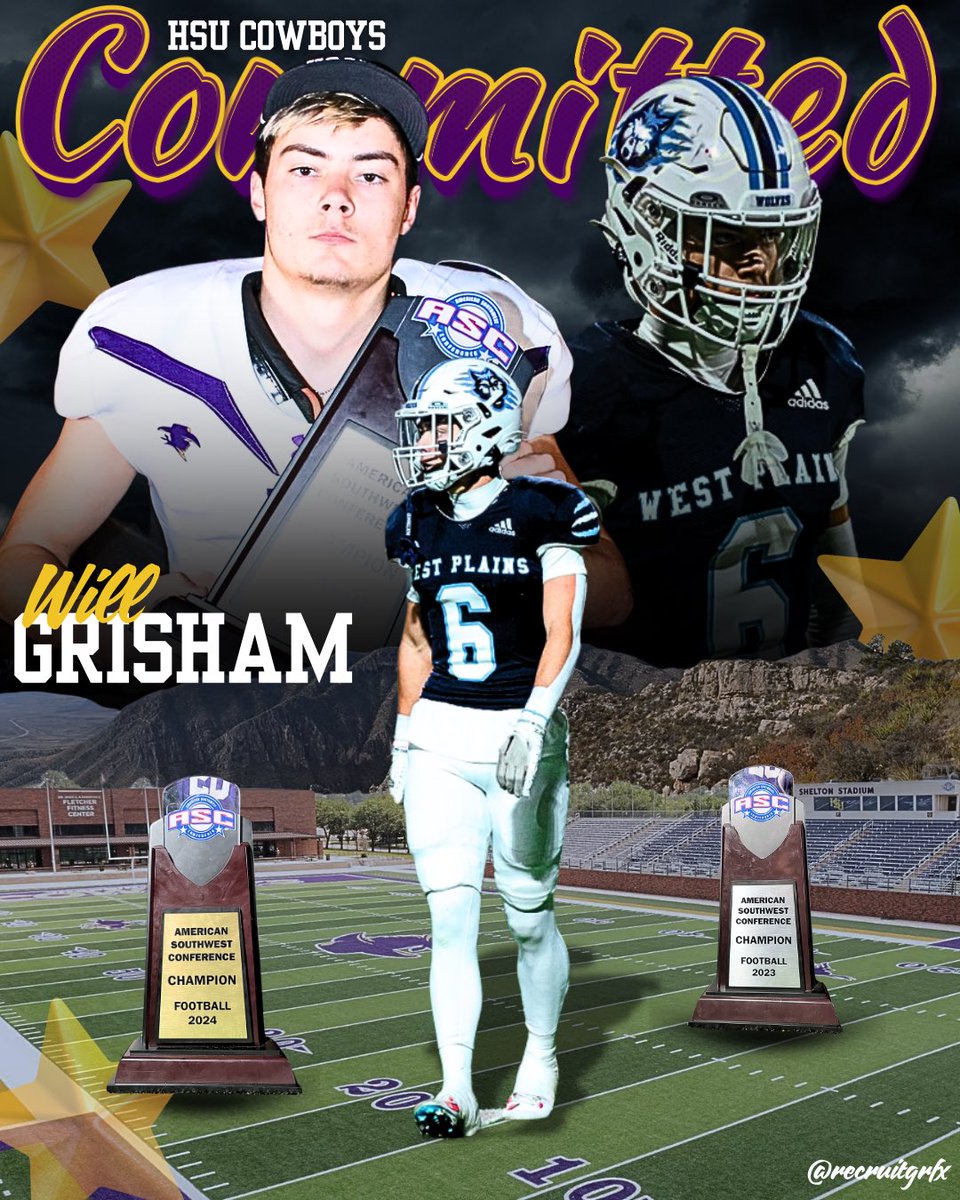 After an amazing experience at 
Hardin-Simmons and talking with the coaches, I’m proud to announce my commitment to play football at HSU. 
Thank you to my family, coaches, and teammates for helping me accomplish this. Can’t wait to be a Cowboy! 
Proverbs 16:3
#HOOYAH