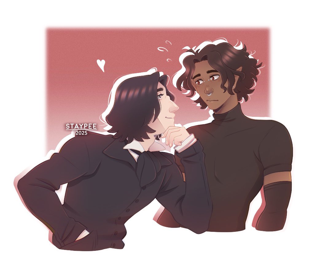_staypee's tweet photo. Commission for cerberus.prince. Snape with their mainsona. Thank you ✨
#snapefanart #severussnape https://t.co/6vFdlIzJ7T