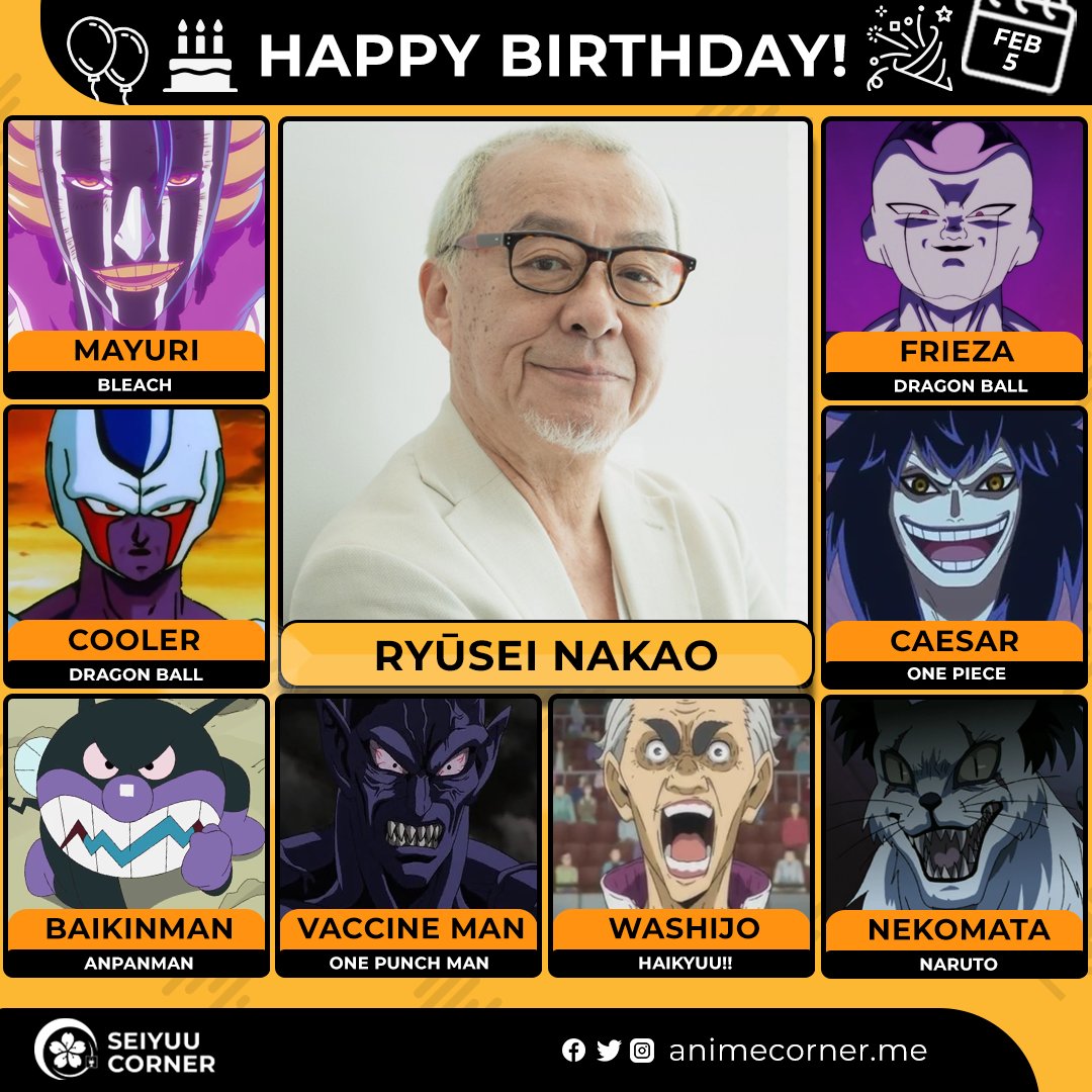 Happy 74th birthday Ryusei Nakao! 🎉

#RyuseiNakao #中尾隆聖