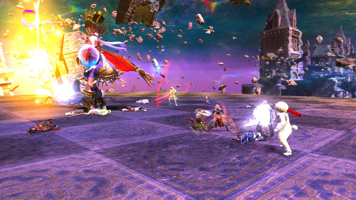 FfxivLark's tweet photo. 節分(2/2)
戦闘中は鬼退治コスでした！
暗黒って殴ってないと回復しないのね😨
#クラッカーﾄﾞｯｶｰｰｰｰｰｰﾝマンと行くタンクのみ企画 https://t.co/Of6blhkoxD