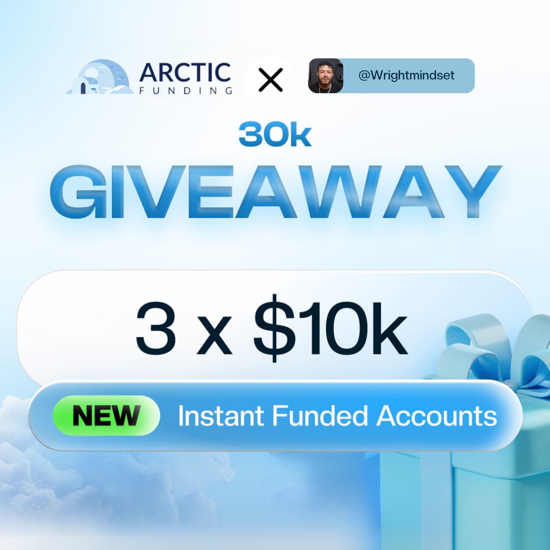 To celebrate my new role as affiliate manager at <a href="/thearcticfund/">Arctic Funding</a> we are giving away 3x $10k INSTANT FUNDED accounts on tomorrow spaces session🔥

- Like and RT
- Tag some friends
- Turn that notification bell on
- Make sure you attend the space! 

See you all there 🥂