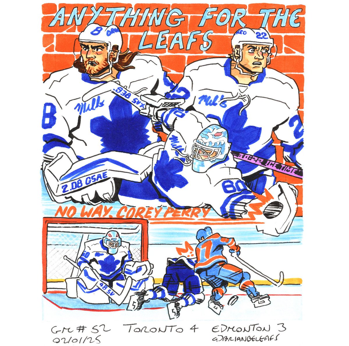 BrianBeLeafs's tweet photo. Game #52. Toronto 4 V Edmonton 3 #TorontoMaplealeafs #LeafsForever #LeafsNation #GoLeafsGo #JosephWoll #JakeMcCabe #ChrisTanev https://t.co/ZugnDBJqJ9