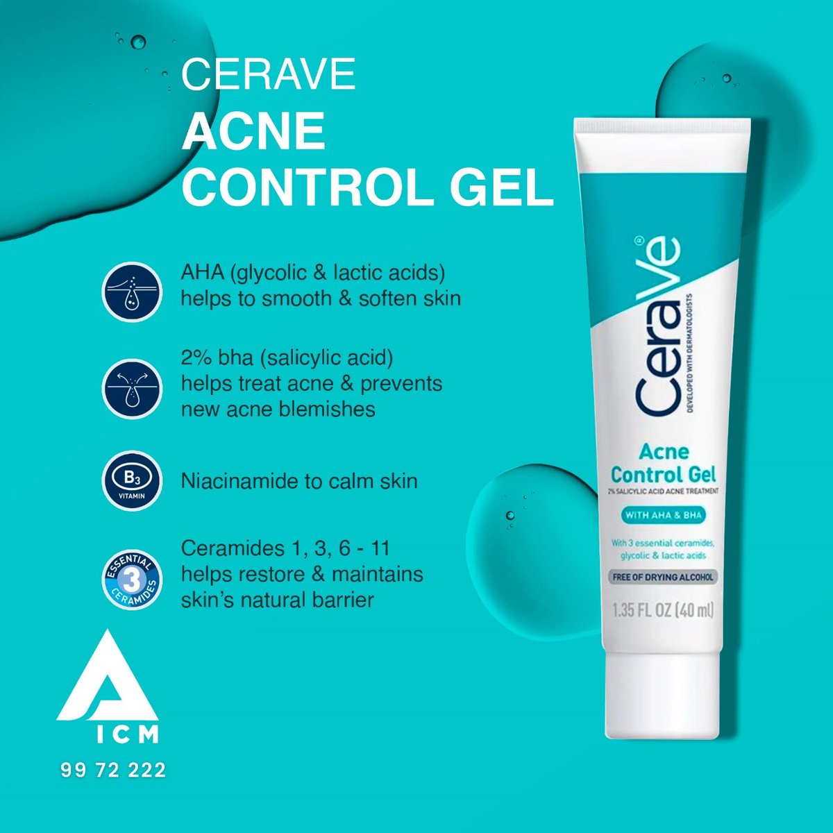 icm49's tweet image. CeraVe Acne Control Gel 40ML

A must-have for oily and acne-prone skin to keep your complexion smooth and clear!

For more information:
Phone 📲 9972222
Viber 📱 7774222

#cerave #acnecontrol #acneskincare #salicylicacid #clearskin #skincare #acnetreatment #oilyskin #healthyglow