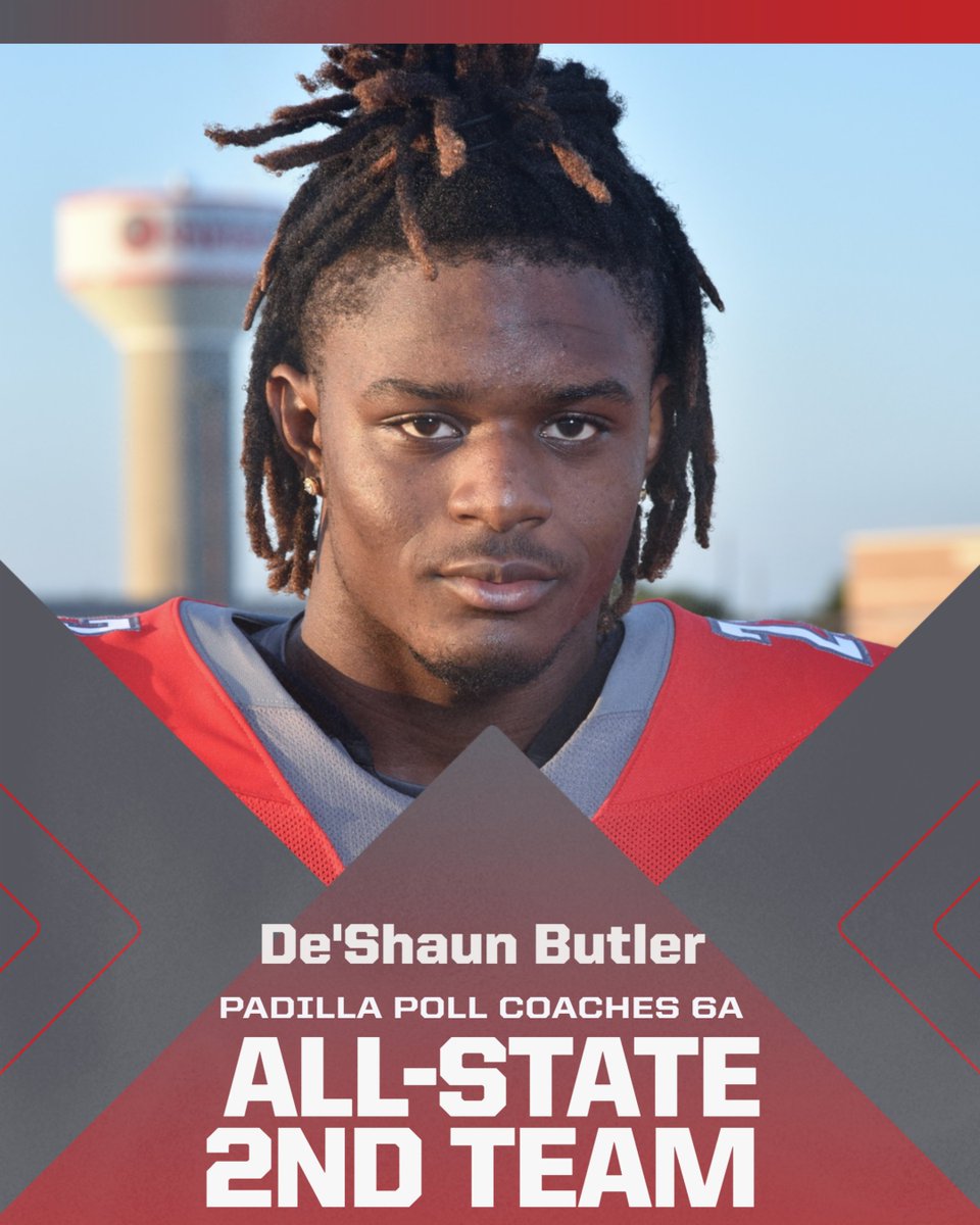 Congratulations to De'Shaun Butler
Padilla Poll Coaches 6A All State 2nd Team
#WAWG <a href="/lakes_athletics/">Cypress Lakes Athletics</a> <a href="/DJ_Butler07/">De’ Shaun ‘DJ’ Butler</a>