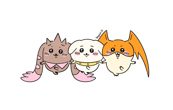 Chiikawamon #Digimon #デジモン #イラスト