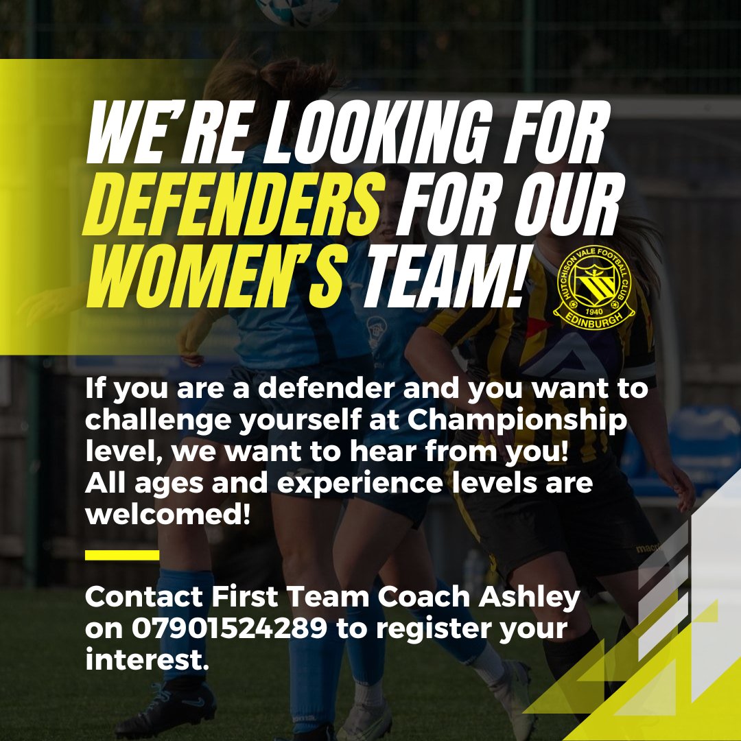 Starting Defenders Wanted!

Whether you are an experienced player looking for a new challenge or a youth player looking to play women's football for the first time, we want to hear from you!

PS We are open to loan moves for the right players

PPS. Other positions are welcome too