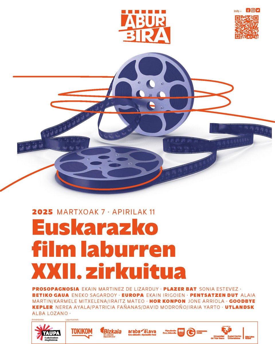 TaupaMugimendua's tweet photo. 8 film labur bilduma bakarrean.  
  
Denetarikoak: 
Hunkigarriak, dibertigarriak... 
Ikusgarriak! 
Laburbira 2025.  

🎦 Antolatu emanaldia! #Laburbira 

ℹ️  Info osoa eta izen ematea hemen: https://t.co/cwjgbcwCs4 https://t.co/B8UIHwwuvk