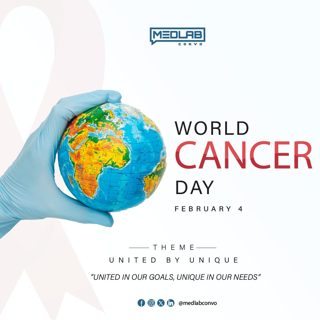 Medlabconvo's tweet photo. It's World Cancer Day!
On this special occasion, we, @Medlabconvo recognize all the heroes struggling with cancer, ranging from survivors to caretakers and every healthcare practitioner. We stand by the theme for 2025: #UnitedByUnique.
#cancer #cancermanagement #cancerhero https://t.co/AWtnfvYddF
