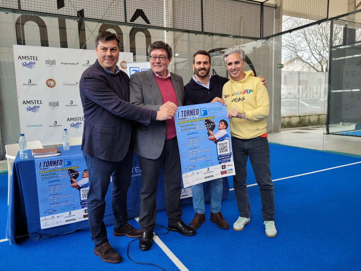 🎾🏆 El Primer Gran Torneo Benéfico de Pádel Fitesa se juega del 28F al 2M en Club de Pádel Jacaranda para ayudar a niños con problemas neurológicos.

🙏 Gracias al Diario de Jerez y al Ayuntamiento de Jerez por su apoyo. ¡Nos vemos en la pista! 🔥 
#PádelFitesa