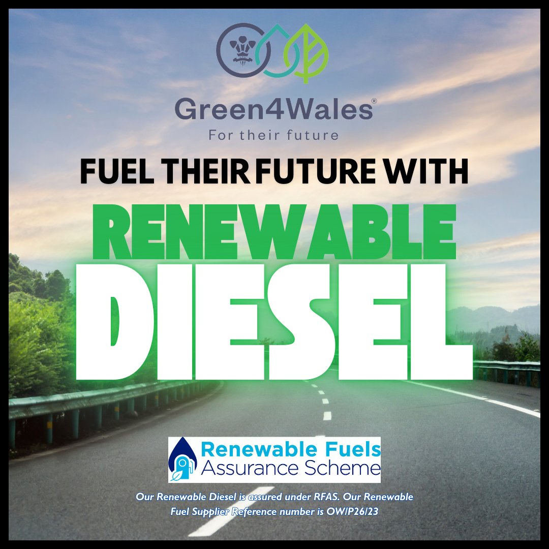 oil4wales's tweet image. If you’re conscious about climate change, this is the fuel for you! With a chemical composition similar to fossil diesel, #RenewableDiesel is a direct drop-in replacement for White or Red Diesel, and it delivers up to 94% lower net CO2 emissions #RenewableFuel #ForTheirFuture