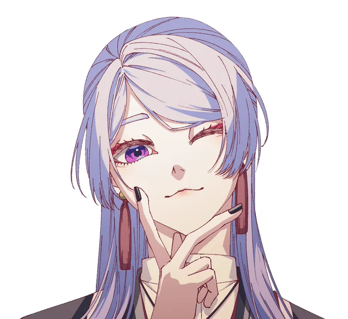 目元のお化粧を入れ忘れていたので修正ついでに透過ファイルを置いておきます。 〜2025/04/05 #新月画