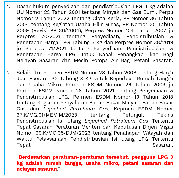 JohnySibuea's tweet photo. @PartaiSocmed Ini semua dasar hukum ttg LPG 3 Kg. Dalam keseluruhan peraturan perundang-undangan tersebut tidak ada menyebutkan bhw LPG 3 Kg untuk rumah tangga miskin: https://t.co/BYZFqUMLSe