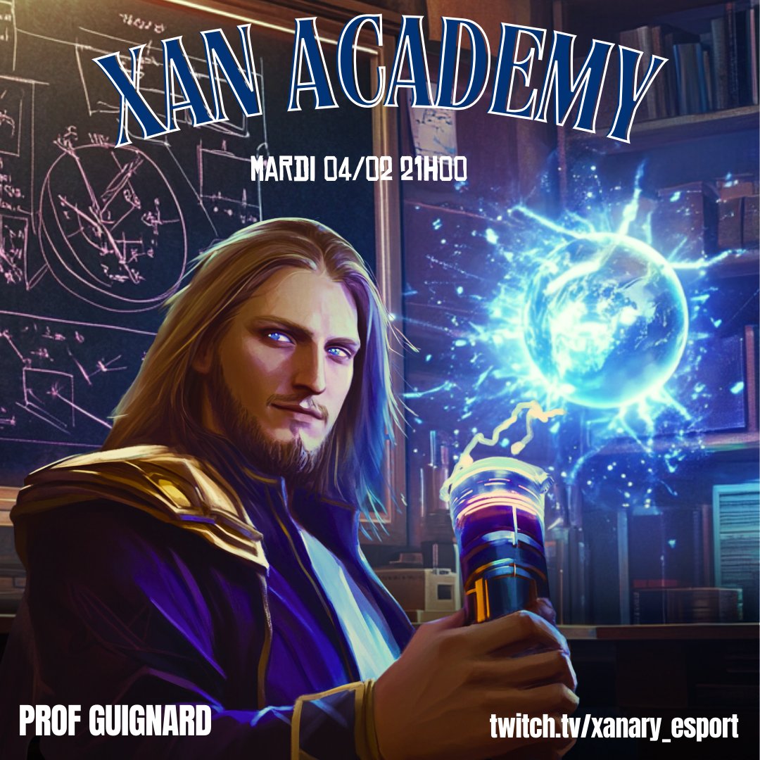 Nouveau cours proposé ce soir par prof <a href="/Guignardfr/">XAN_Guignardfr</a> !  
Le sujet ? Comment choisir son plan de jeu
📅 Rendez-vous alors ce mardi à 21h00
📷twitch.tv/xanary_esport 
Ne manquez pas cette opportunité d’en apprendre plus et d’améliorer votre gameplay !