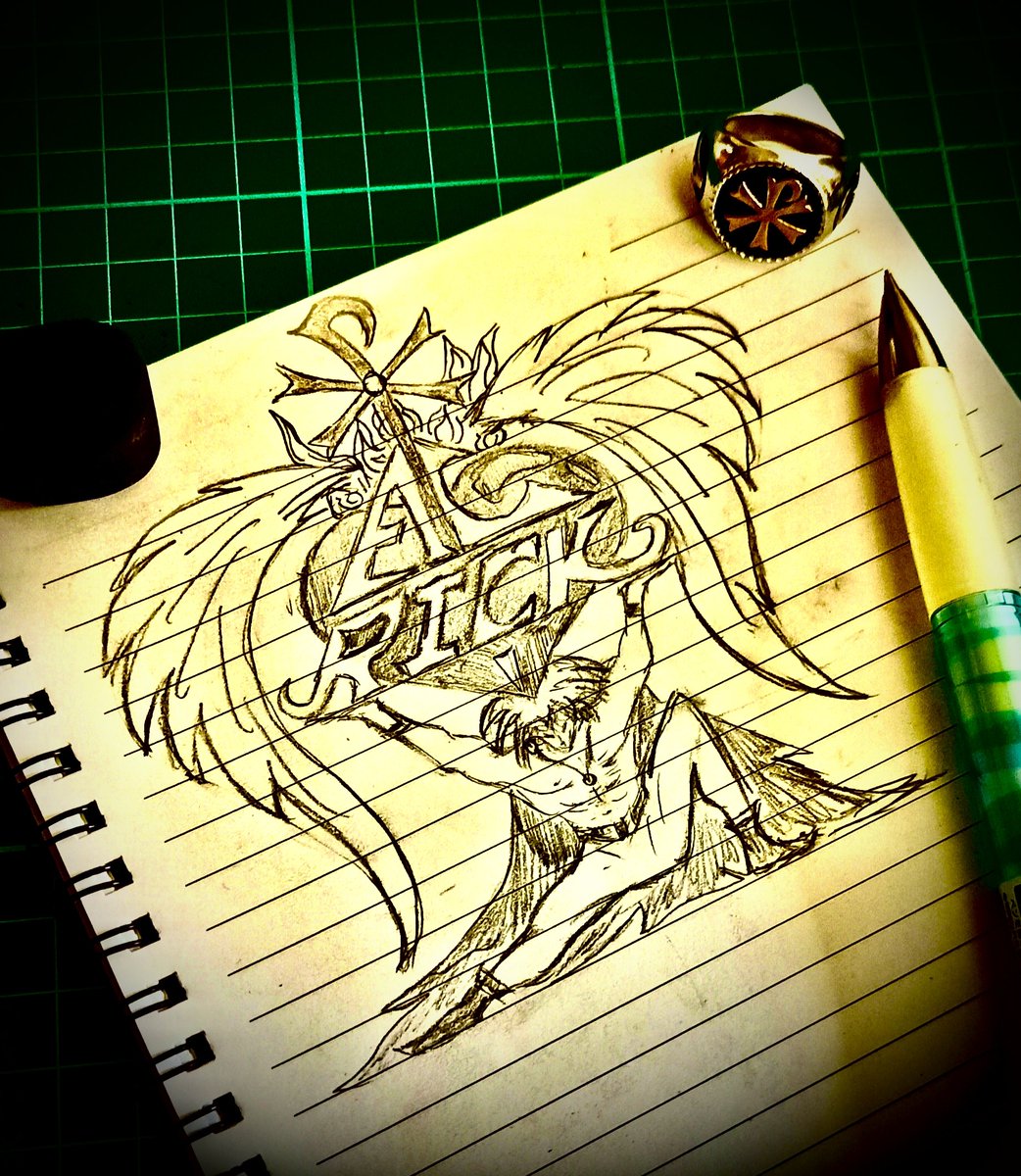 ACRickOfficial's tweet photo. My doodling's on a Tuesday evening.
How about this for the cover of my first album or maybe for my first tattoo?
#ac_rick #new #album #tattoo #comingsoon https://t.co/IbRXigzlA4