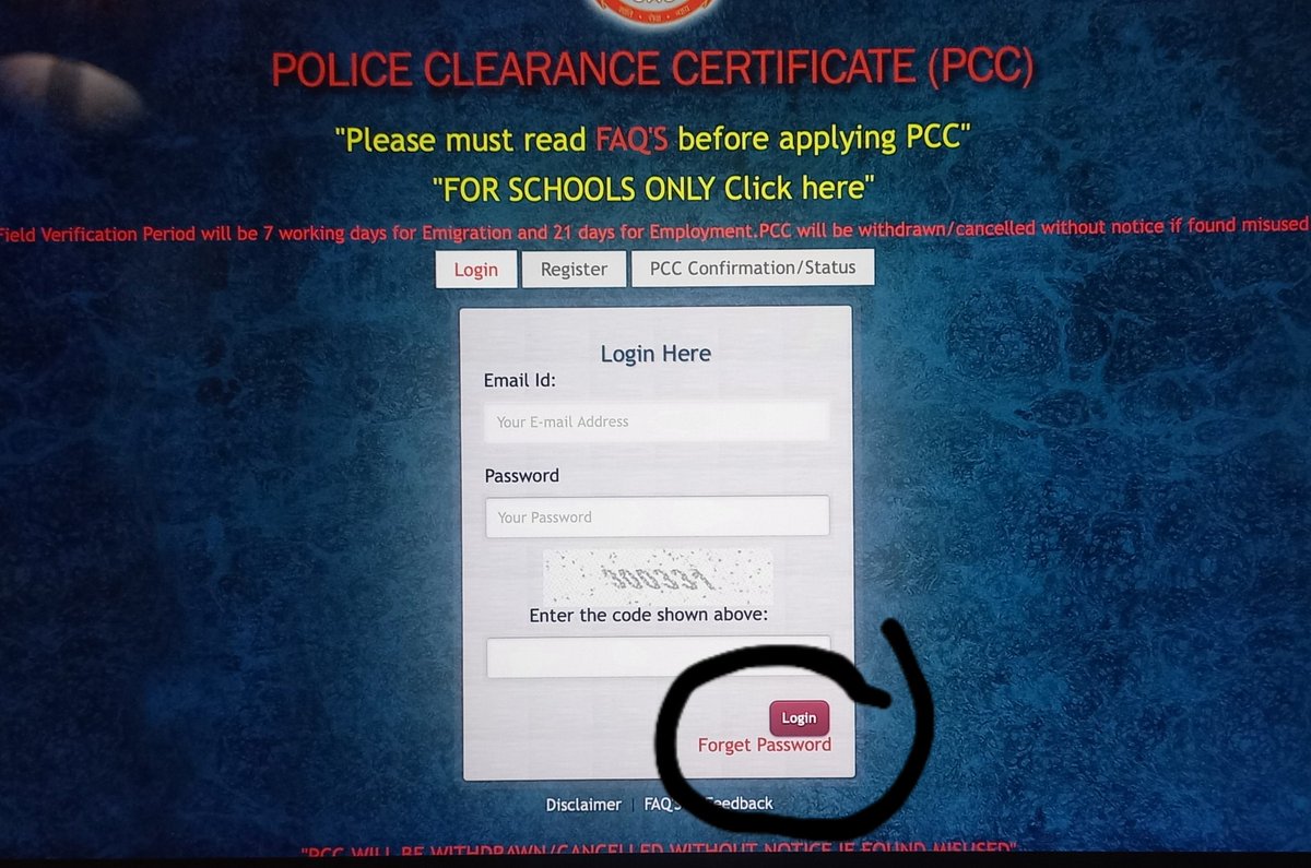 drpranav_kumar's tweet image. Hello @DelhiPolice Is this &quot;Forget Password&quot; a typo or do you really want us to forget password? I guess a typo. This is the log-in page for Police Clearance Certificate.