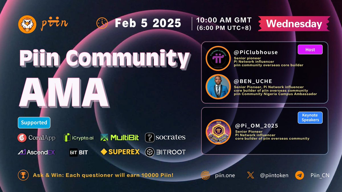 Pi_OM_2025's tweet photo. Piin , the #PiNetwork community's rising star, is making waves on the #Bitcoin chain and Solana chain

Join our Space on Feb 5, 10:00 (UTC) to discover $Piin 's unique appeal and potential👊👊👊

#CHILLGUY #RPS #Aejo #UBC #Rizzmas #LIMBO #Mona #πeagle  π🦅 https://t.co/R2syyrEy95