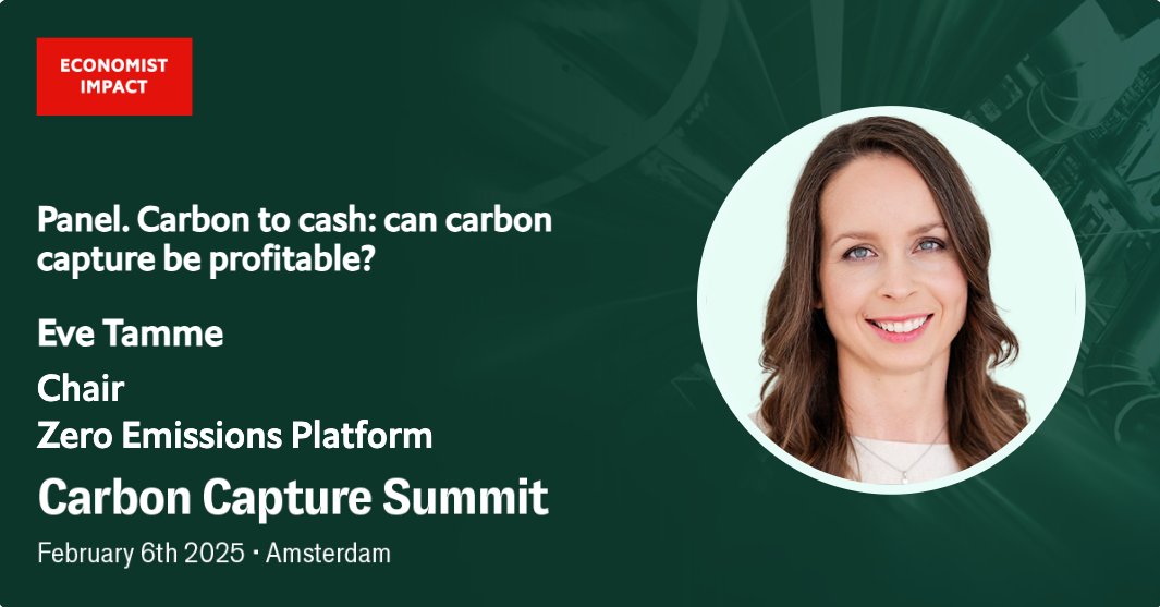 EveTamme's tweet image. How can we make #CarbonCapture profitable?
Can't wait to explore further what needs to happen, especially from the policy side.
Thrilled to represent @EUCarbonCapture at the upcoming Carbon Capture Summit by @TheEconomist, and discuss this topic with a stellar panel:
•…
