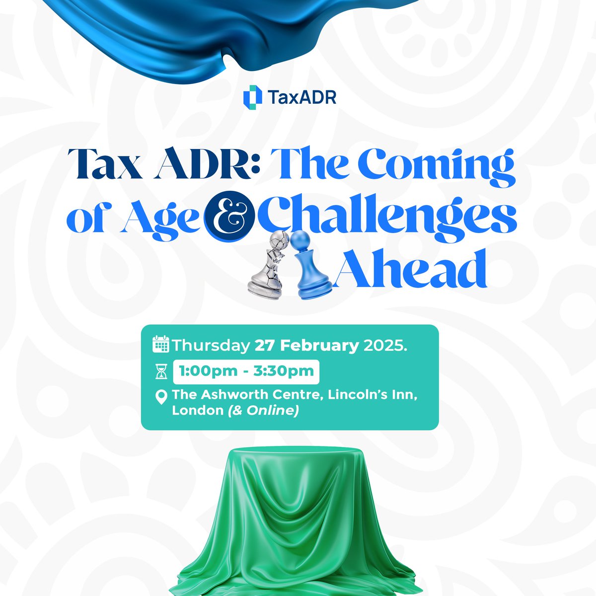 TaxADR Launch Event.

Free to attend.

27.02.2025 [London &amp; Online] Registration link:
[In-person:] eventbrite.co.uk/e/123212243436…

[Online:] eventbrite.co.uk/e/123214784035…