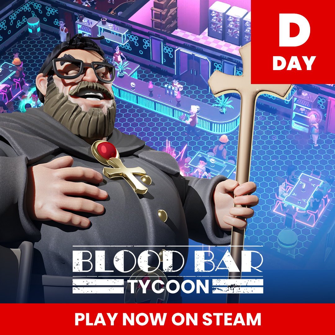 CleverTrickstR's tweet photo. Play Blood Bar Tycoon now! 🩸🧛‍♂️

Build your ultimate blood bar empire! Will you dodge Father Callahan's holy stakes? 💀 Avoid bankruptcy? 💸 Or rise to rule among the Elders? 👑

🕹️ Play now on Steam: https://t.co/K9PNH2or5H

#BloodBarTycoon #SteamGames #CozyVibes #gamedev https://t.co/1SUKDpZZ2P