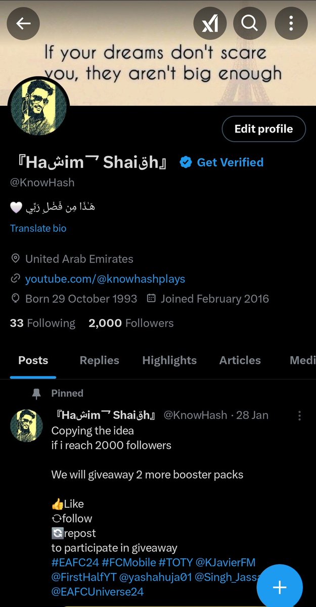 『Haشim乛 Shaiقh』 (@knowhash) on Twitter photo 2000 followers Completed
Thanks everyone for following
6 booster packs will be distrubuted
2 for Members of <a href="/EternalsFCM/">Eternals FCM</a> league
4 for Random followers
winners will be announcee and prizes will be distrubuted by <a href="/KJavierFM/">K Javier EAFC</a> Thanks again and good luck
#EAFC24 #FCMobile #TOTY 2000 followers Completed
Thanks everyone for following
6 booster packs will be distrubuted
2 for Members of <a href="/EternalsFCM/">Eternals FCM</a> league
4 for Random followers
winners will be announcee and prizes will be distrubuted by <a href="/KJavierFM/">K Javier EAFC</a> Thanks again and good luck
#EAFC24 #FCMobile #TOTY