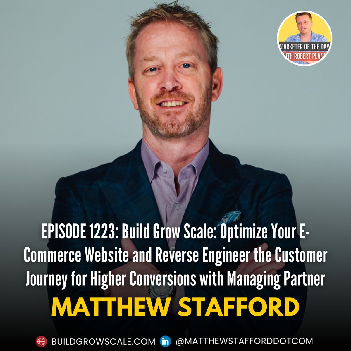 robertplank's tweet photo. Getting more website visitors isn't always the answer. Learn how to turn those visitors into buyers with Matthew Stafford from Build Grow Scale. #ecommerce #websiteoptimization #BuildGrowScale #MatthewStafford #MarketeroftheDay https://t.co/b0xht1sSBk