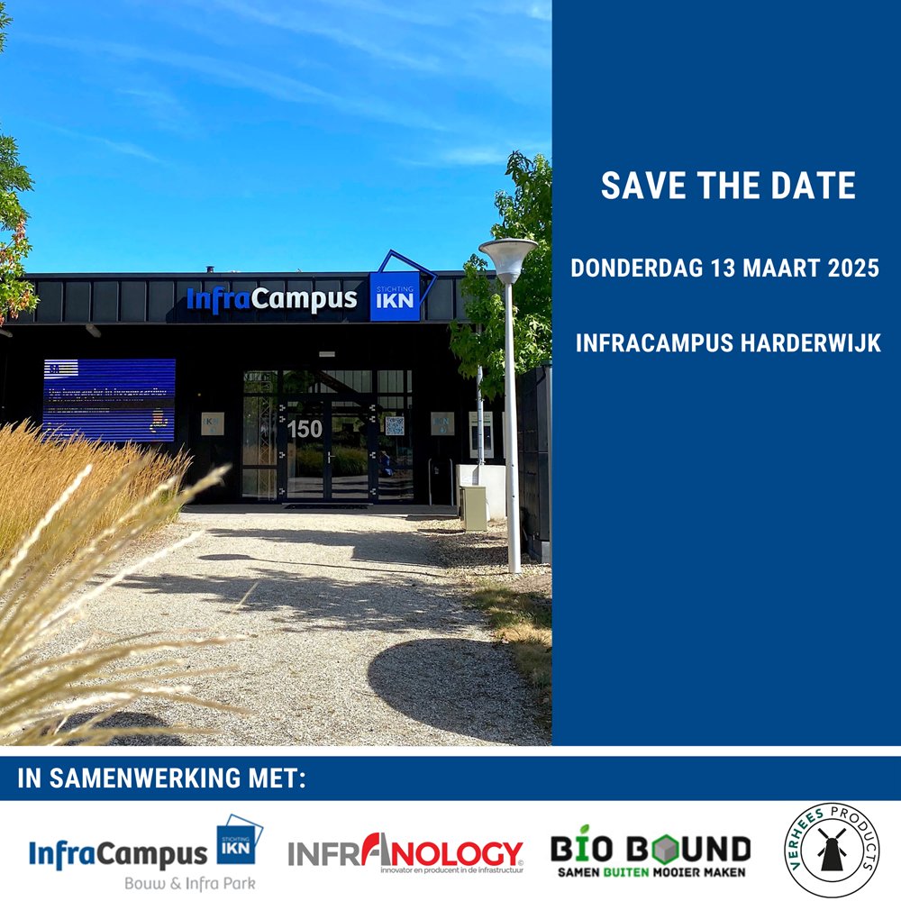 𝗨𝗜𝗧𝗡𝗢𝗗𝗜𝗚𝗜𝗡𝗚👉 Op donderdag 13 maart vindt de allereerste Kennisdeeldag plaats in de InfraCampus Harderwijk! Dit evenement wordt georganiseerd door InfraCampus - Stichting IKN in samenwerking met Infranology, Bio Bound en VERHEES PRODUCTS. bit.ly/Kennisdeeldag_…