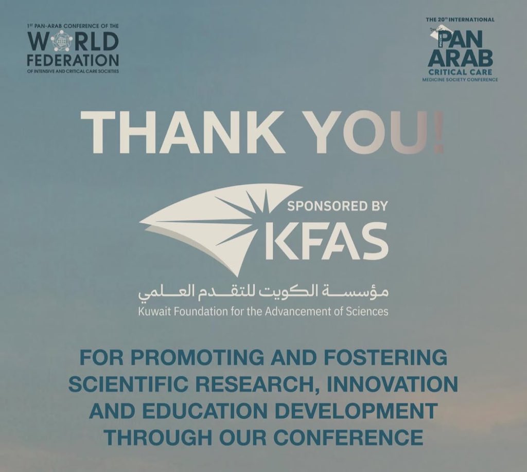 I would like to thank all the committees involved in the organisation and the organizing company for their tireless efforts to make everything seemless.  I would like to also that <a href="/KUWAIT_MOH/">وزارة الصحة</a> and <a href="/kfasinfo/">KFAS</a> for their unwavering support
