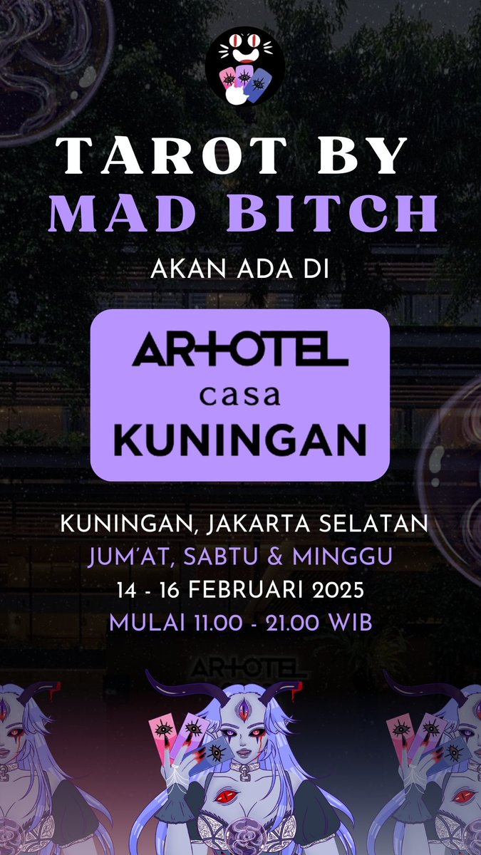 TAROTBYMADBITCH's tweet photo. ๐ #event #tarot #jakarta #artotel https://t.co/p1RyML2L8x